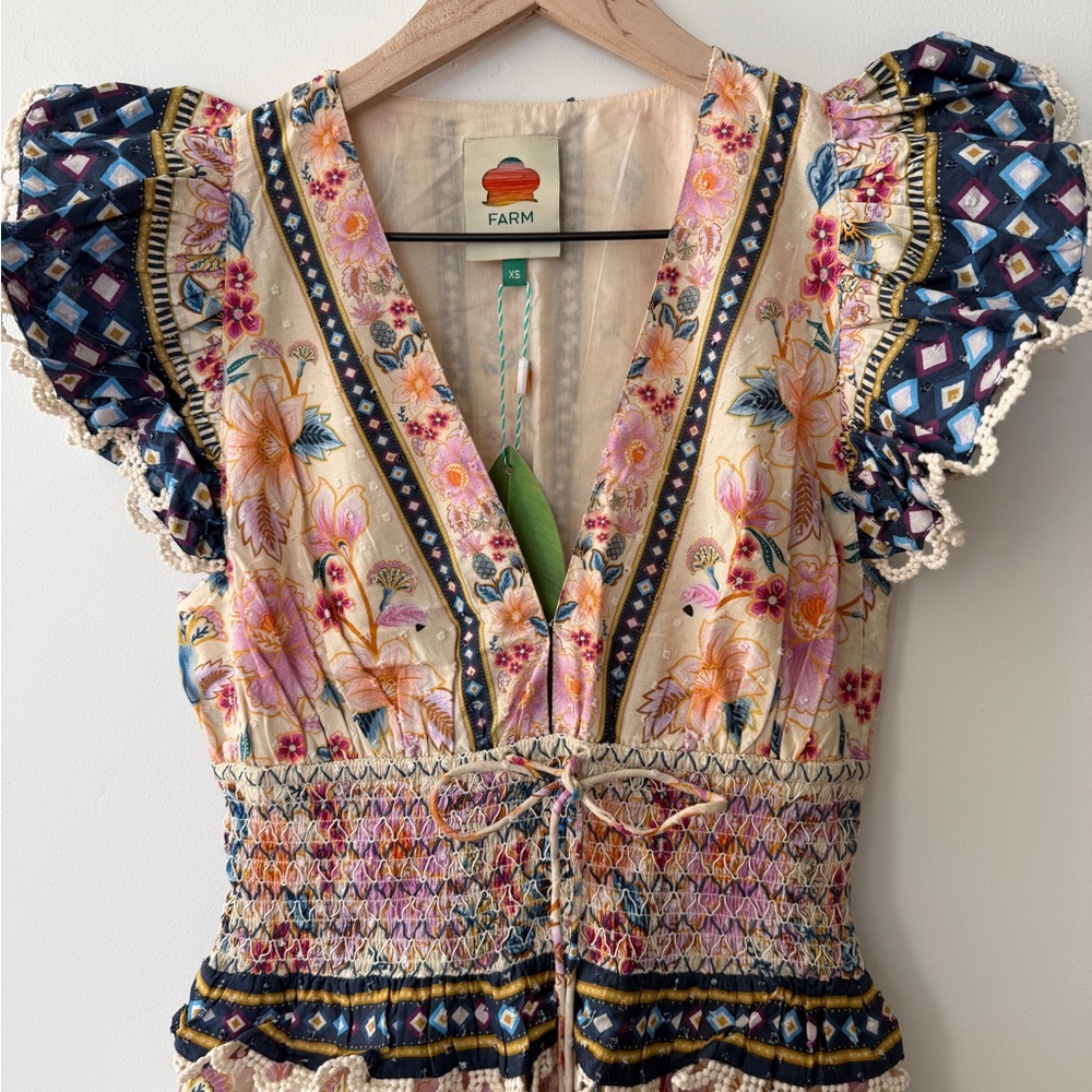 New with tags FARM Rio Floral Ruffle Maxi Dress - Multicolor